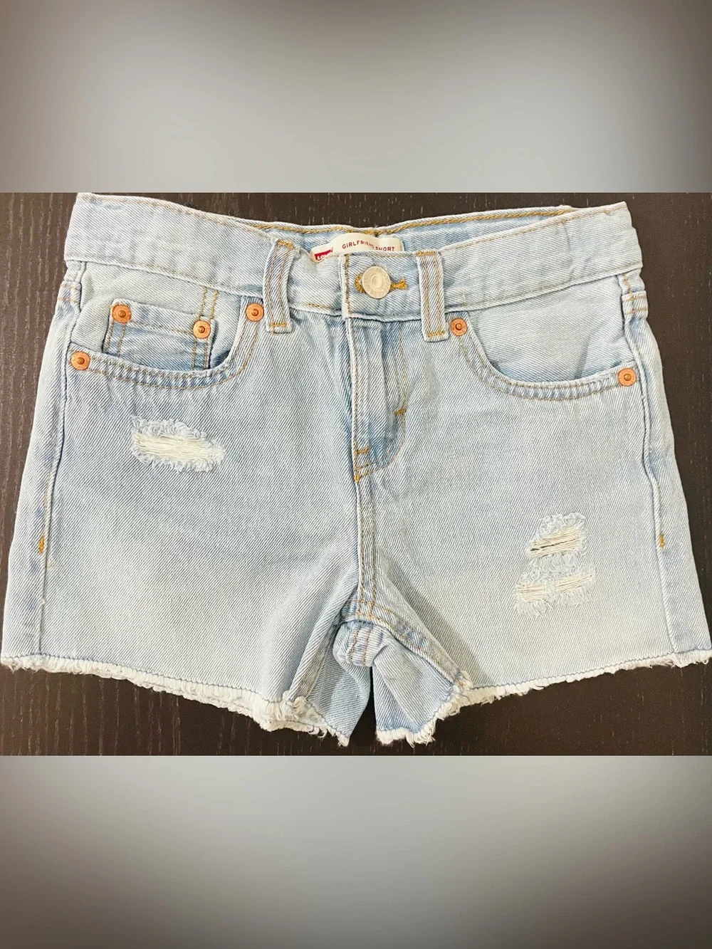 Levi's Light Blue Distressed Denim Kids Shorts